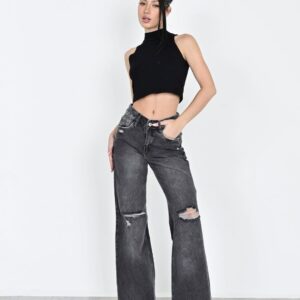 844 – Wide Leg Tiro Medio