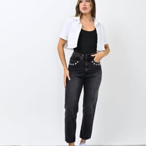 1012- Jeans Mom Tiro Alto