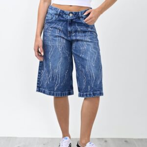 1155- Bermuda Baggy con Strass