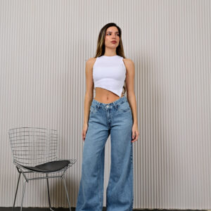 1244- Wide Leg con Tapita