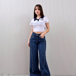 1329- Wide Leg con tachas